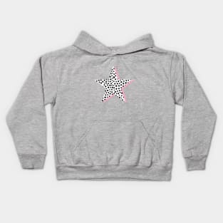 Dalmatian Print, Black and Pink Star Kids Hoodie